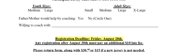 Osceola Youth Fall Soccer Sign Up Forms