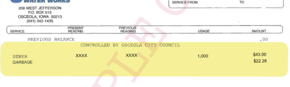 Osceola Water Works – Breaking Down Your Osceola Utility Bill