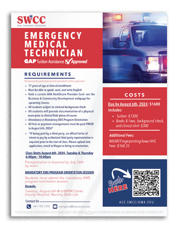 emergency medical technician classes in Clarke County Iowa